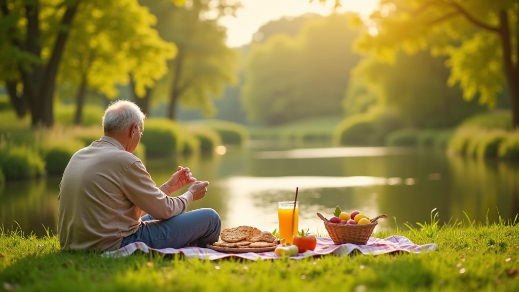 Seniori bauda mierīgu piknika laiku dabā